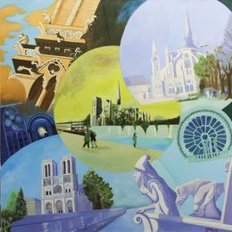 Painting, Ahasverus Juif Errant, N°61 - Notre Dame de Paris, François Milcar