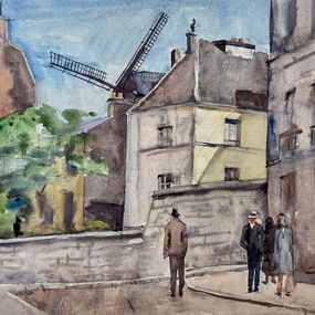 Gemälde, Le moulin de Montmartre  Réf : CPBD1122, André-Léon Vivrel