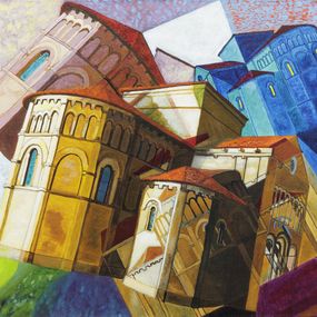 Gemälde, Talmont devant derrière, N°25 - Eglise Sainte Radegonde, François Milcar