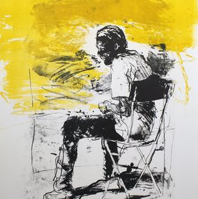 Print, Homme assis, lithographie originale, Christophe Hohler