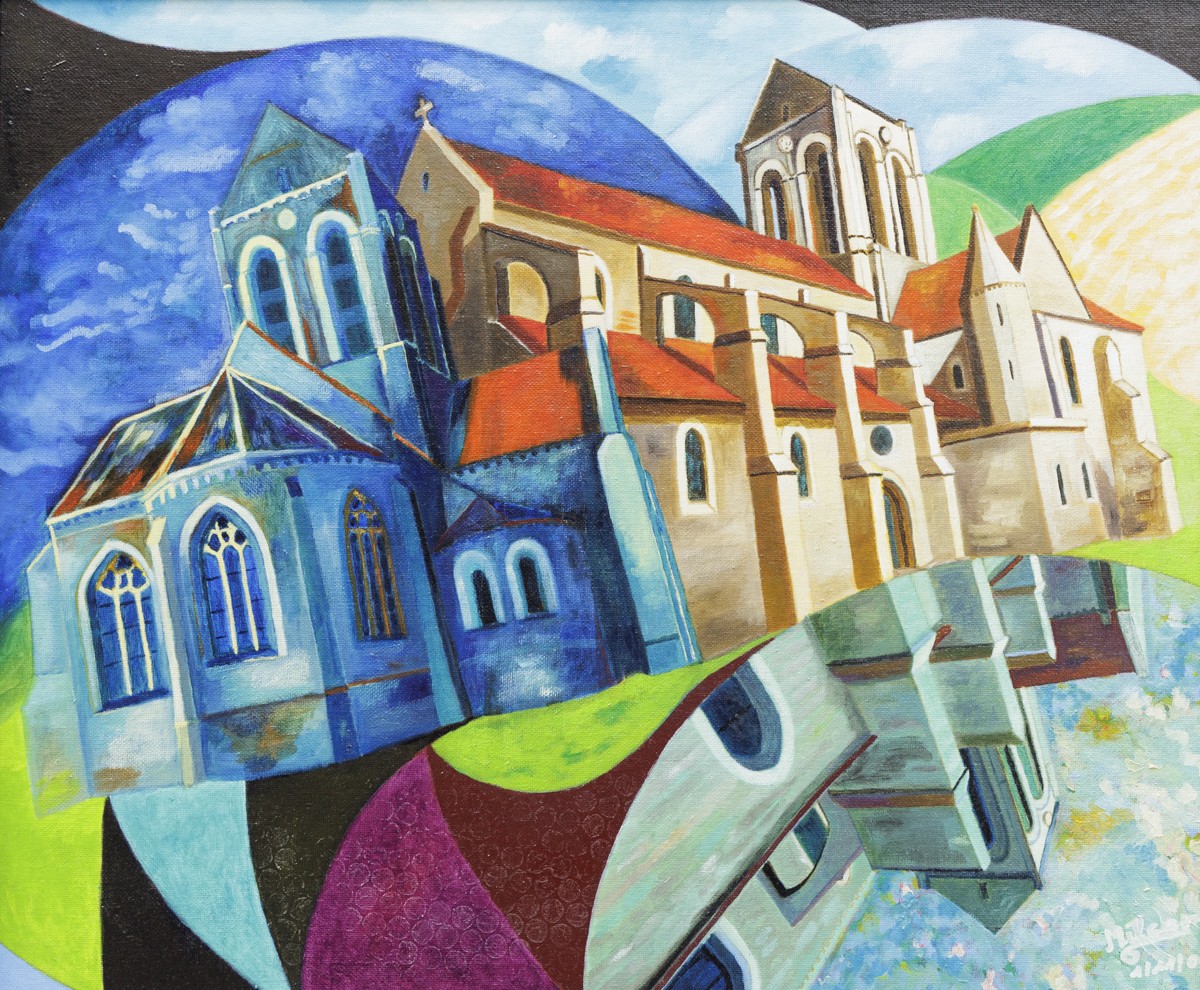 François Milcar, Auvers sur Oise N°26 - Eglise Notre Dame de l'Assomption François Milcar, Auvers sur Oise N°26 - Eglise Notre Dame de l'Assomption