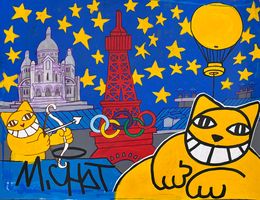 Painting, M.Chat vise les anneaux, M.Chat