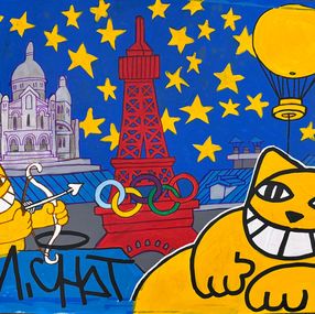 Peinture, M.Chat vise les anneaux, M.Chat