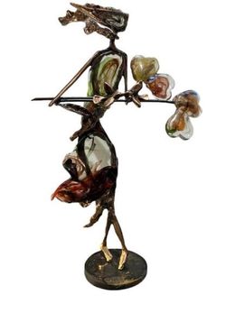 Sculpture, Femme au bouquet, Yves Lohé