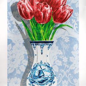 Drucke, Tulpen - Red on Blue, Nils.Rva