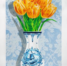 Print, Tulpen - Orange on Blue, Nils.Rva