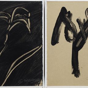Gemälde, DUO - Série : Poisson-Feuilles - Diptyque, Gwenaëlle Magadur