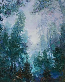 Peinture, Foggy forest, Alisa Onipchenko-Cherniakovska