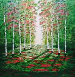 Painting, Scarlet Elf Cup Wood, Amanda Horvath