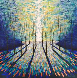 Painting, Sapphire Gold Forest Impressions, Amanda Horvath