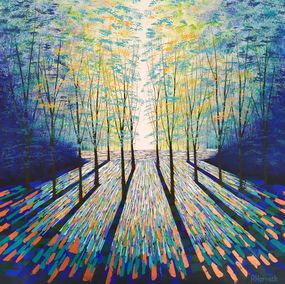 Gemälde, Sapphire Gold Forest Impressions, Amanda Horvath
