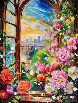 Pintura, Roses and Rooftops, Angie Wright