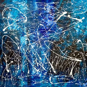 Peinture, Blue boundless sky 3324 large blue abstract, Anita Kaufmann