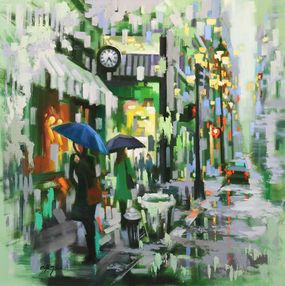Gemälde, April Rain and White Clock, Chin H Shin