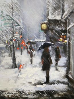 Painting, Winter White in Midtown Manhattan, Chin H Shin