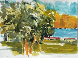 Painting, Twin Harbors: Catalina, Daniel Clarke
