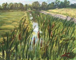 Painting, Reeds channel, Elena Sokolova