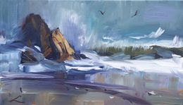 Painting, Rocky shore, Elena Sokolova