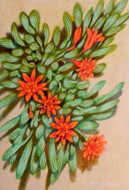 Painting, Red flowers, Federico Cortese