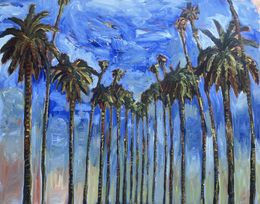 Painting, Street palms, John Kilduff