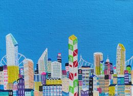 Gemälde, The Bright Cityscape, Katrina Avotina