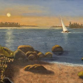 Peinture, Sunset Sail, Mark Hunter