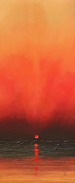 Painting, A vivid red moon, Olena Topliss