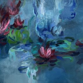 Peinture, Waterlilies Evening, Silvia Vassileva