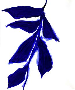 Painting, Blue Leaf, Suz Shippey Borski