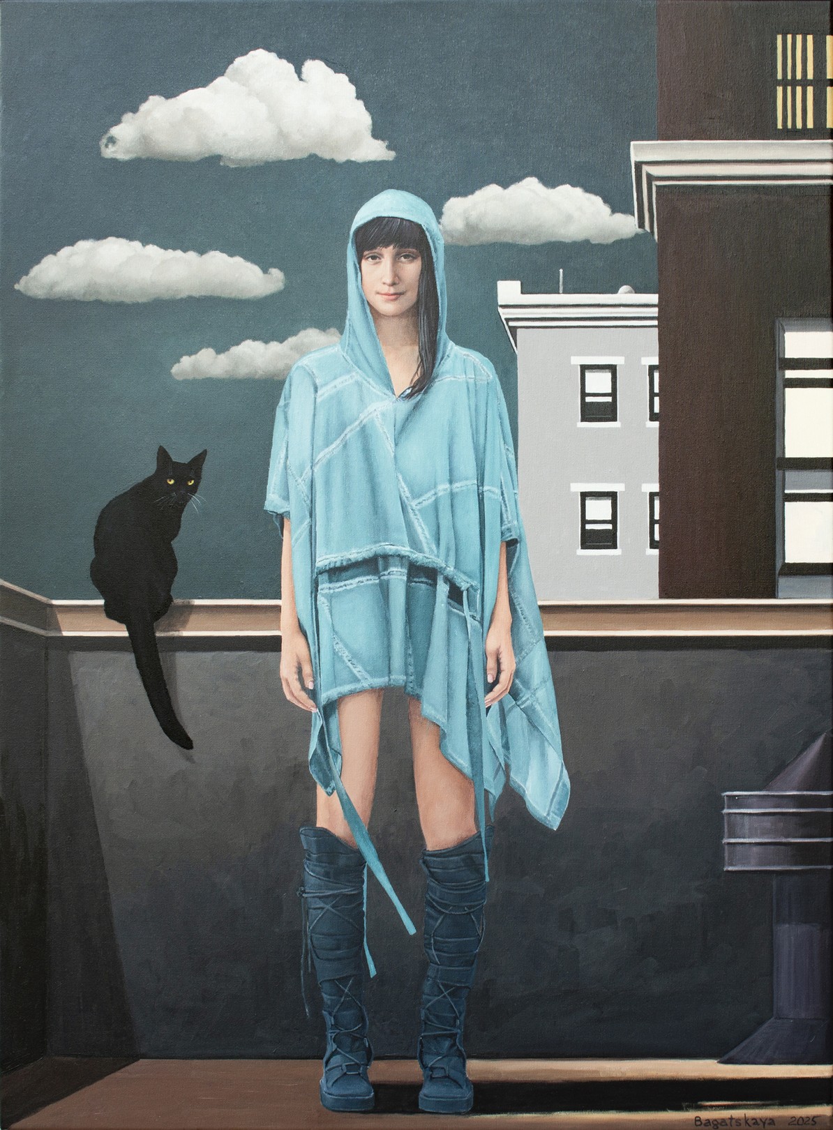 Nataliya Bagatskaya, On the Roof with a Cat Nataliya Bagatskaya, On the Roof with a Cat