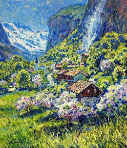 Gemälde, Serenity in the Swiss Alps, Andrii Chebotaru