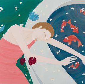 Gemälde, Pluie de pétales, Fannie Iribarnegaray