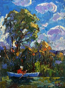 Gemälde, Early morning on a boat, Ivanyuk Oleksiy