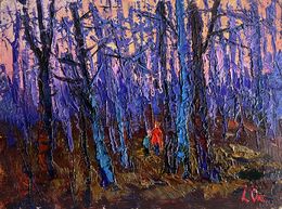 Gemälde, Forest covered with frost, Oksana Ivanyuk