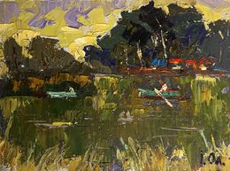 Gemälde, Evening silence by the river, Ivanyuk Oleksiy