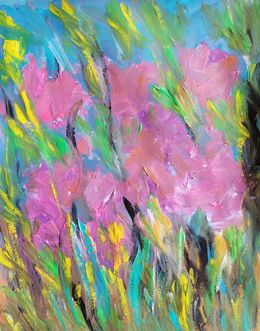 Gemälde, Irises in the wind, Natalya Mougenot