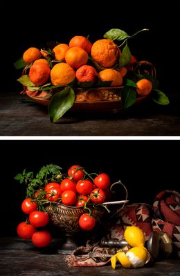 Fotografía, Mandarinas and Tomates con Limones, Diptych, Dora Franco