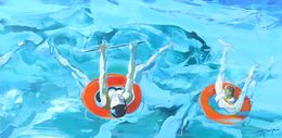 Gemälde, In the pool, Agnija Germane