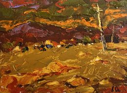Gemälde, Orange sunset over the mountains, Ivanyuk Oleksiy