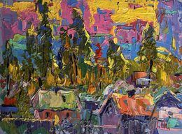 Gemälde, Yellow rays of sunset, Ivanyuk Oleksiy
