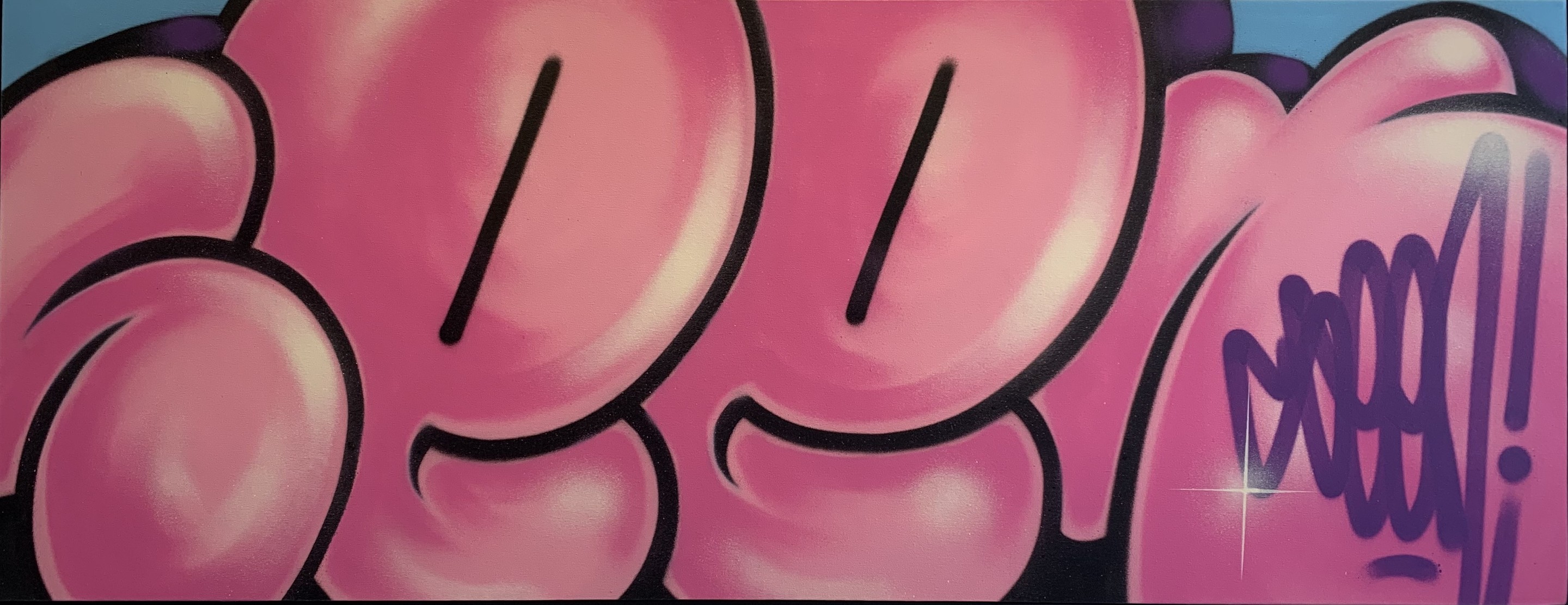 Seen, Big Bubble Pink (sur chassis et encadrée) Seen, Big Bubble Pink (sur chassis et encadrée)