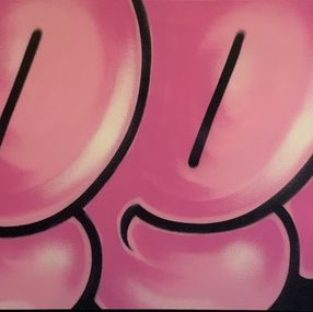 Peinture, Big Bubble Pink (sur chassis et encadrée), Seen