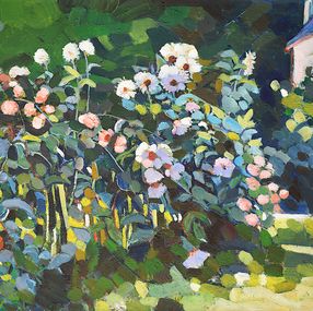 Peinture, Massif de dahlias, Patrick Marie