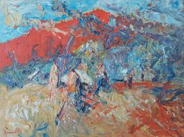 Peinture, Haystacks. Slavsko, Oleksandr Khrapachov