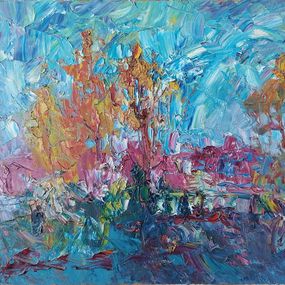 Peinture, By the water. Bortnychi, Oleksandr Khrapachov