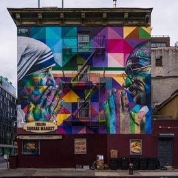 Photography, Ghandi and Mother Theresa, Street Art Mural from New York City, Beyti Barbaros