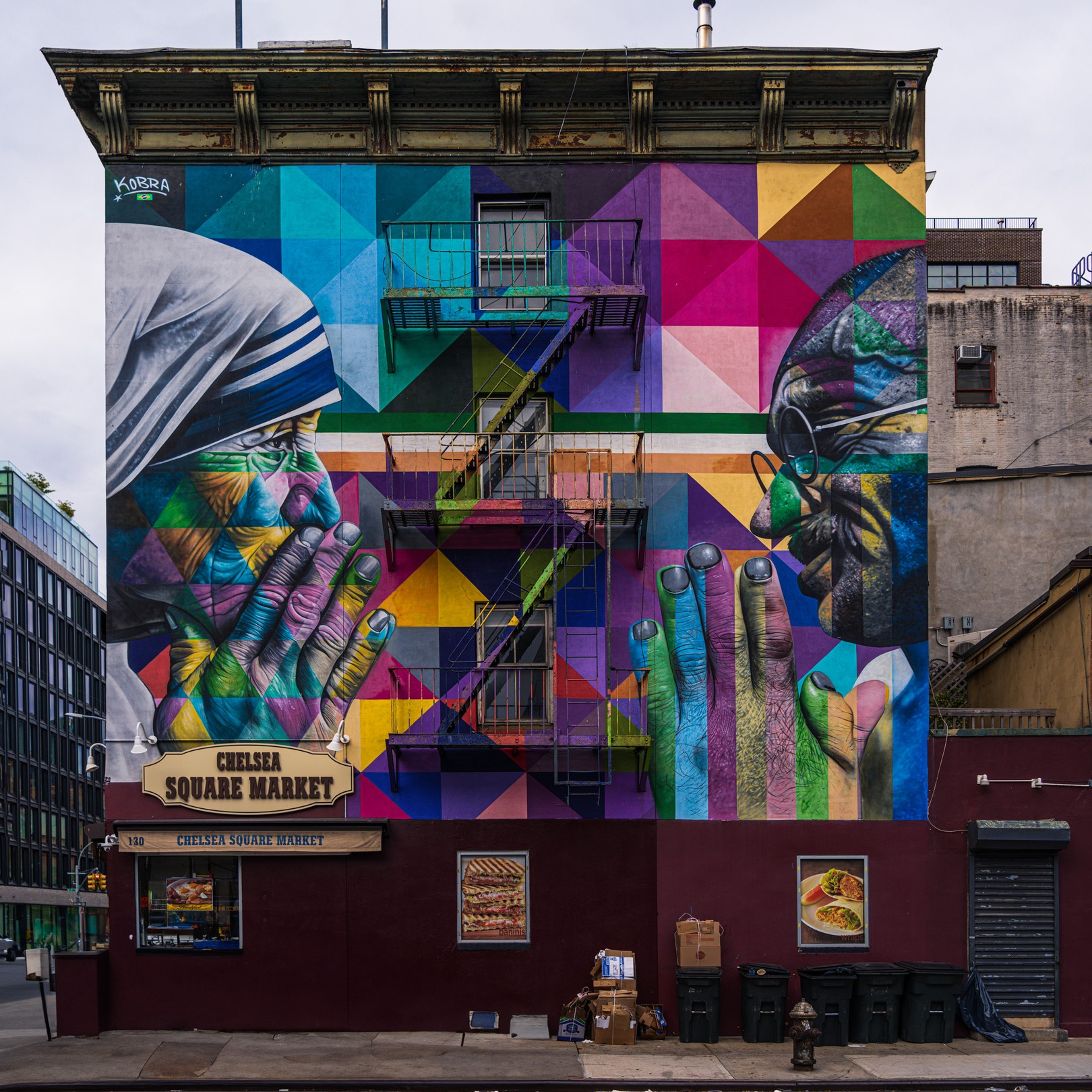 Beyti Barbaros, Ghandi and Mother Theresa, Street Art Mural from New York City Beyti Barbaros, Ghandi and Mother Theresa, Street Art Mural from New York City