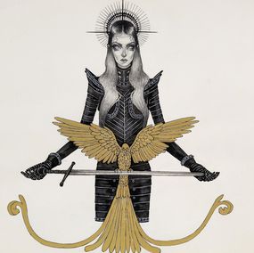 Zeichnungen, Knigt and gold eagle, Orphné Achéron