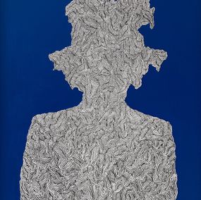 Gemälde, Basquiat in Cobalt Blue, David Paul Kay