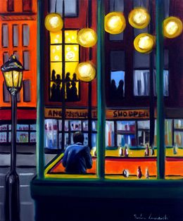 Painting, Nightfall Cafe, Ruslana Levandovska